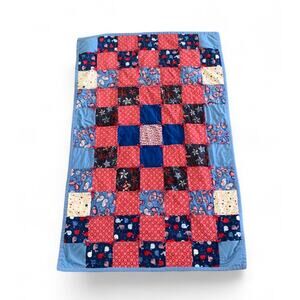 Handmade Patriotic Patchwork Quilt 4th of July Whales Stars Butterflies Lap SIze